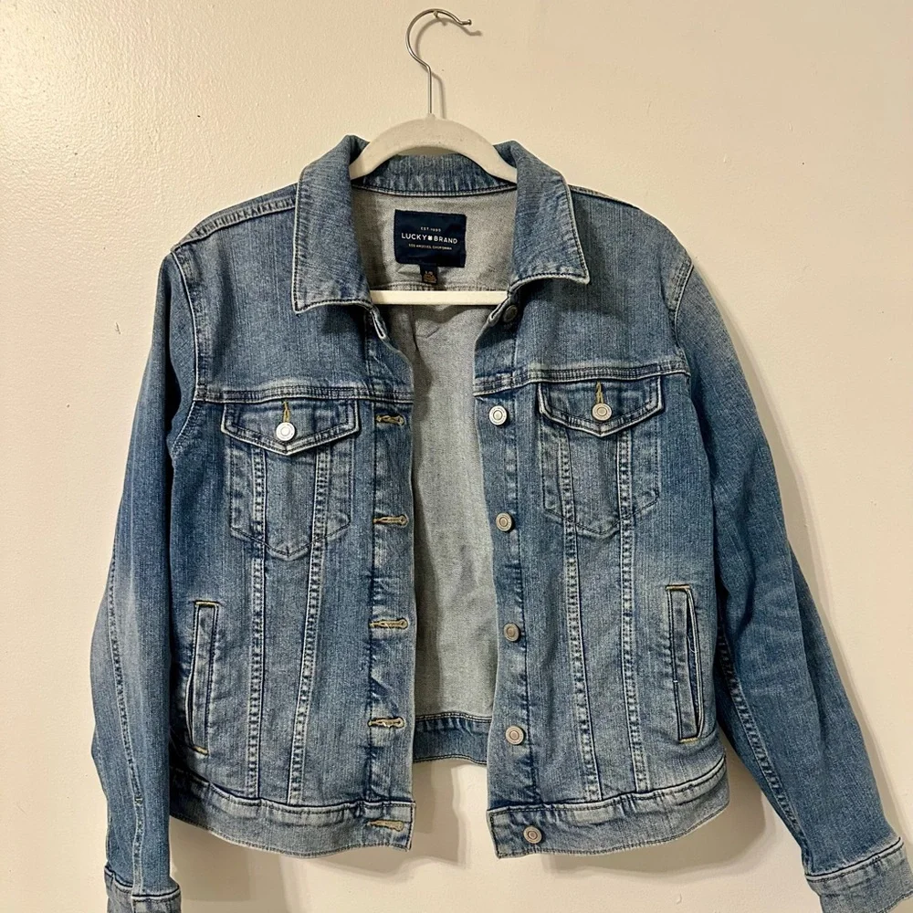 Lucky Brand Tomboy Trucker Jean Jacket — Women’s Size Large — Classic Denim - Picture 3 of 7